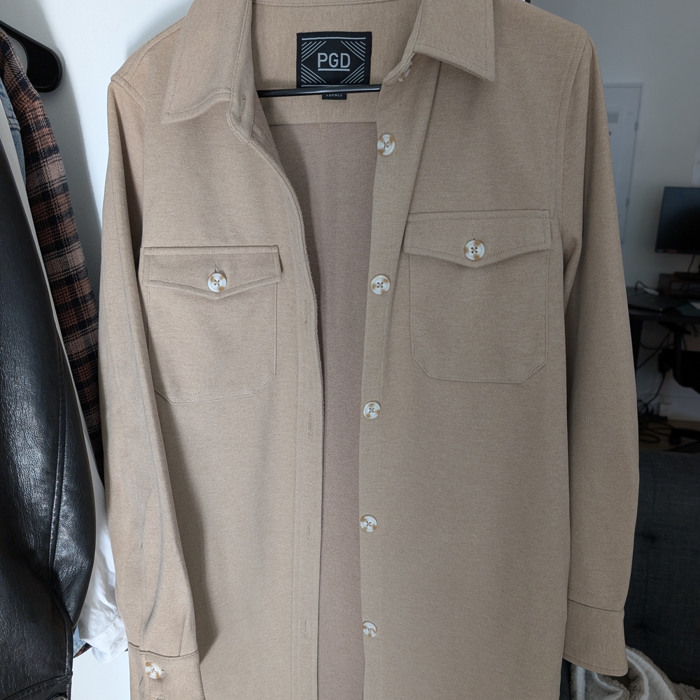 PGD Beige Button-Up Shacket